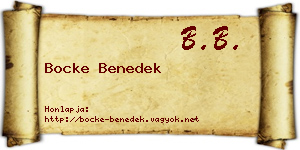 Bocke Benedek névjegykártya